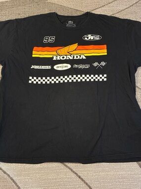 Honda Black Short Sleeve Graphic Tee with Wing Logo